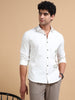 Men's White Cotton Blend Full Hand Embroidered Shirt – Premium Casual Wear