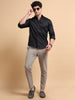 Men's Black Cotton Blend Full Sleeve Solid Shirt – Premium Casual & Office Wear