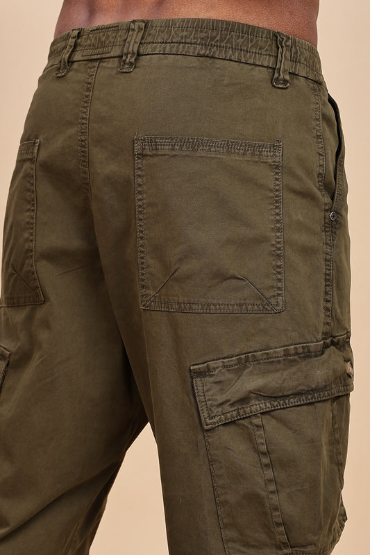 Tactical Street Luxe Cargo – Embroidered & Lace Panel Edition OLIVE GREEN