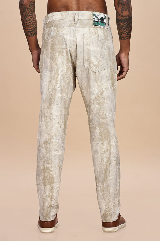 Sandstorm Distressed Earth-Tone Denim Jeans