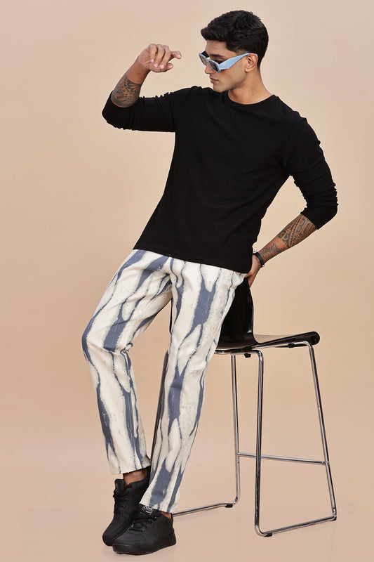 Wave-Dye Indigo Contrast Denim Jeans