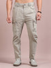 Men's Stone Grey Cargo Pants | Slim Fit Multi-Pocket Utility Trousers