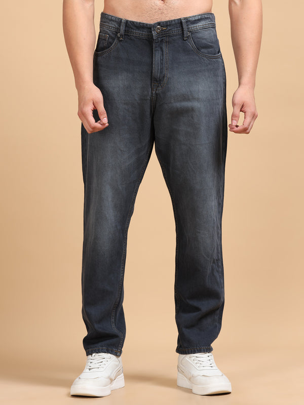 Men's Grey Relaxed Fit Denim Jeans | Soft Straight Fit Everyday Wear
