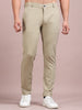 Men's Beige Stretch Formal Trousers | Slim & Comfortable Office Wear Pants