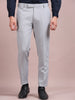 Men's Light Grey Slim Fit Formal Trousers | Office Wear Stretch Pants