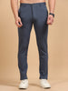 Men's Slate Blue Stretch Formal Trousers | Slim & Comfortable Office Wear Pants