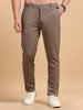 Men's Taupe Stretch Formal Trousers | Slim & Comfortable Office Wear Pants