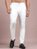Men's White Stretch Formal Trousers | Slim & Comfortable Office Wear Pants